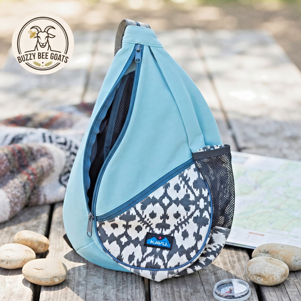 KAVU Rope Bag - Ikat Print Canvas Crossbody Sling Bag
